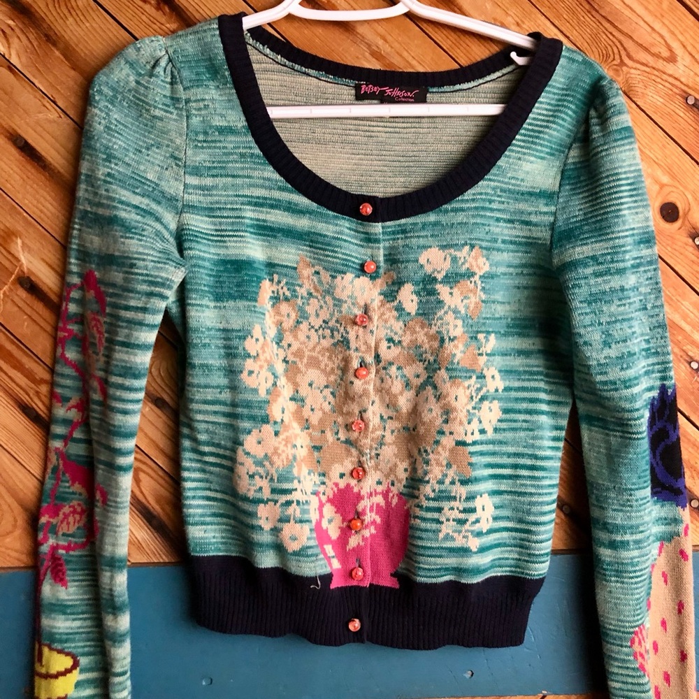 Betsey Johnson Vintage Alley Cat reissue floral cardigan